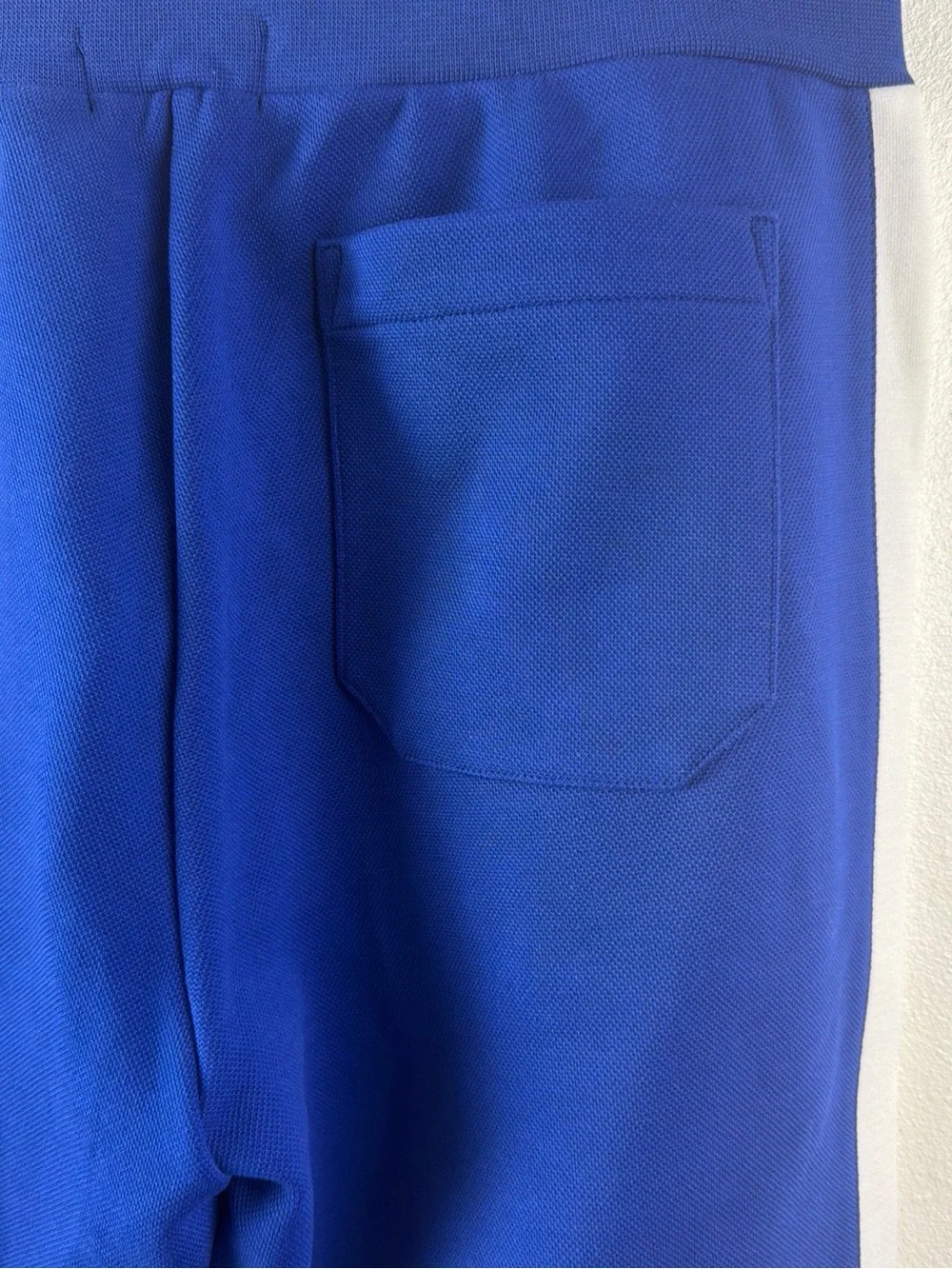 Polo by Ralph Lauren Men's Blue Track Pants with White Side Stripes